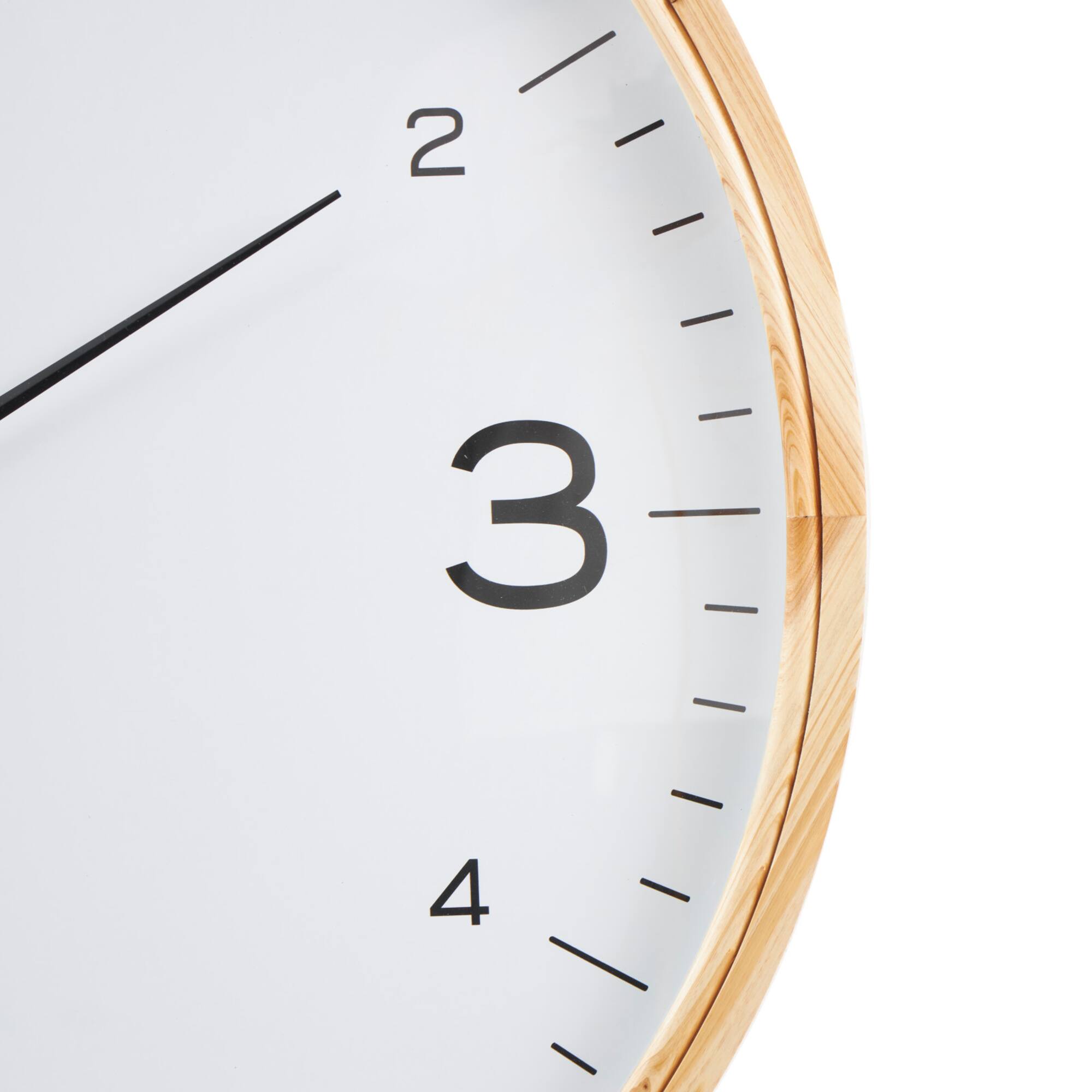 36" Light Brown Framed Wall Clock